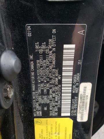 2T2HA31U54C013756 - 2004 LEXUS RX 330 BLACK photo 12