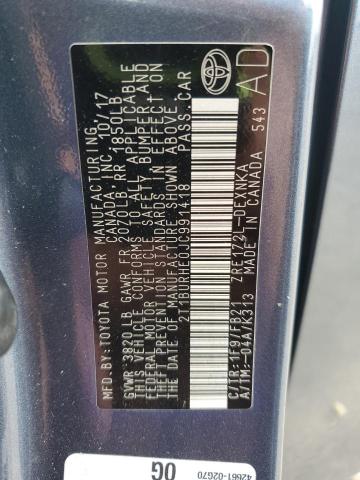 2T1BURHE0JC991418 - 2018 TOYOTA COROLLA L BLUE photo 13