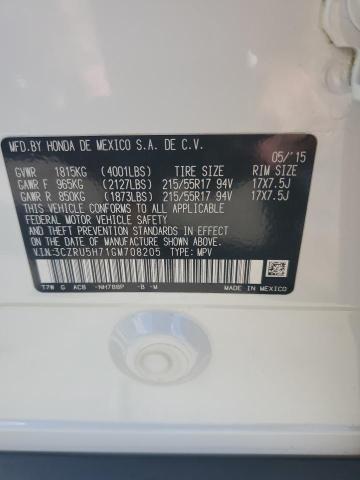 3CZRU5H71GM708205 - 2016 HONDA HR-V EXL WHITE photo 13