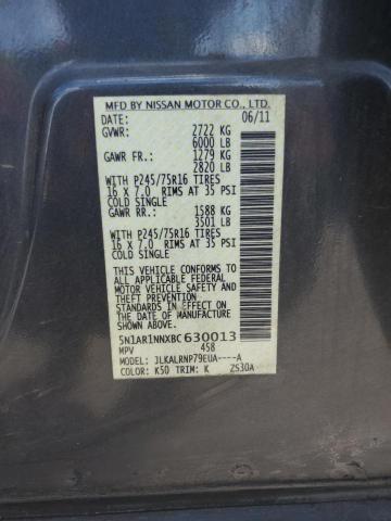 5N1AR1NNXBC630013 - 2011 NISSAN PATHFINDER S Gri fotoğraf 14