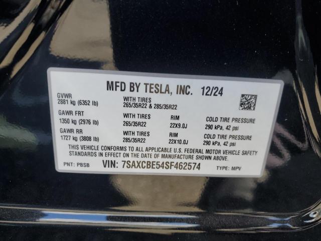 7SAXCBE54SF462574 - 2025 TESLA MODEL X BLACK photo 14