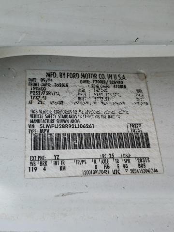 5LMFU28R92LJ06261 - 2002 LINCOLN NAVIGATOR თეთრი ფოტო 13