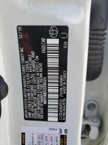 NMTKHMBXXKR084054 - 2019 TOYOTA C-HR XLE WHITE photo 12