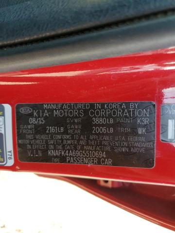 KNAFK4A69G5510694 - 2016 KIA FORTE LX RED photo 13