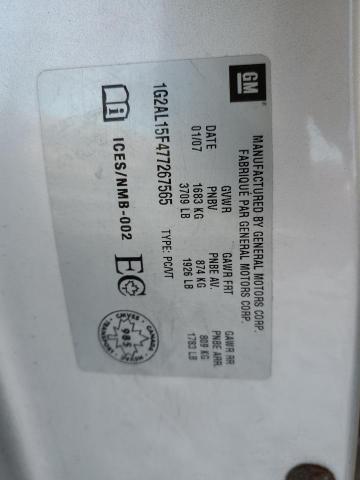 1G2AL15F477267565 - 2007 PONTIAC G5 Gri fotoğraf 12