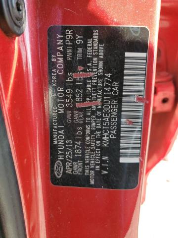 KMHCT5AE3DU114774 - 2013 HYUNDAI ACCENT GLS RED photo 12