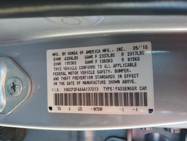 1HGCP2F44AA137213 - 2010 HONDA ACCORD LXP SILVER photo 12