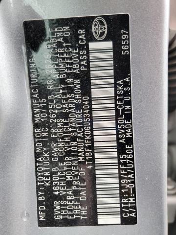 4T1BF1FK0GU534040 - 2016 TOYOTA CAMRY LE 银色 照片 13