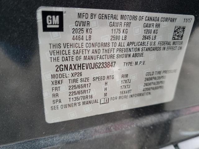 2GNAXHEV0J6233847 - 2018 CHEVROLET EQUINOX LS GRAY photo 13