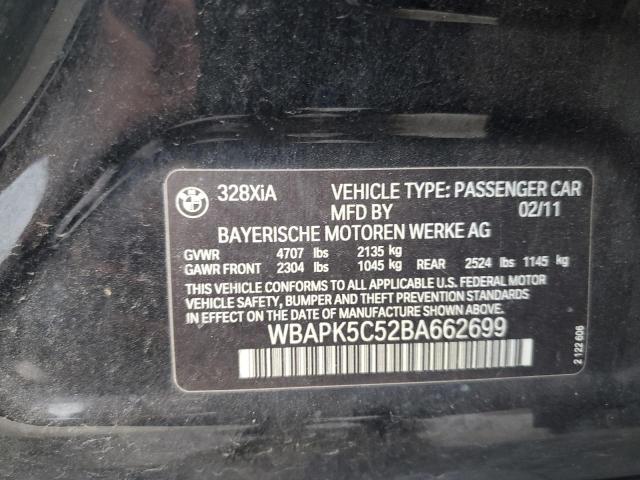 WBAPK5C52BA662699 - 2011 BMW 328 XI SULEV BLACK photo 12