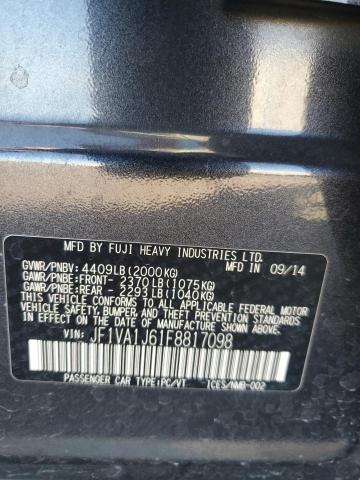 JF1VA1J61F8817098 - 2015 SUBARU WRX LIMITED GRAY photo 12