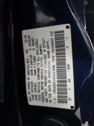 19UUA66246A047658 - 2006 ACURA 3.2TL BLUE photo 12