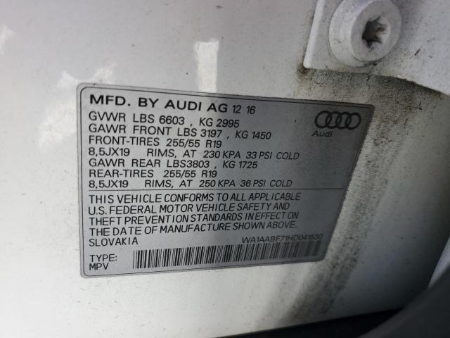 WA1AABF71HD041530 - 2017 AUDI Q7 PREMIUM 白色 照片 13