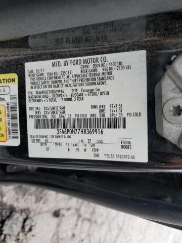 3FA6P0H77HR369916 - 2017 FORD FUSION SE 黑色 照片 13