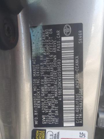 4T1BE30K45U590583 - 2005 TOYOTA CAMRY LE 银色 照片 12