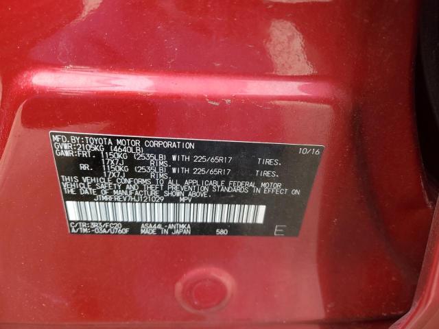 JTMRFREV7HJ121029 - 2017 TOYOTA RAV4 XLE RED photo 13