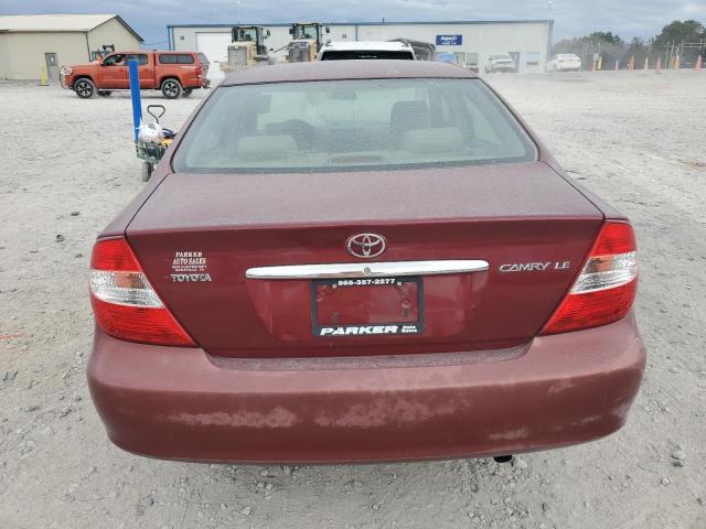 4T1BE32K32U572200 - 2002 TOYOTA CAMRY LE BURGUNDY photo 6