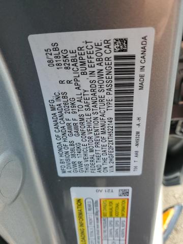 2HGFE2F2XTH522149 - 2026 HONDA CIVIC LX SILVER photo 13