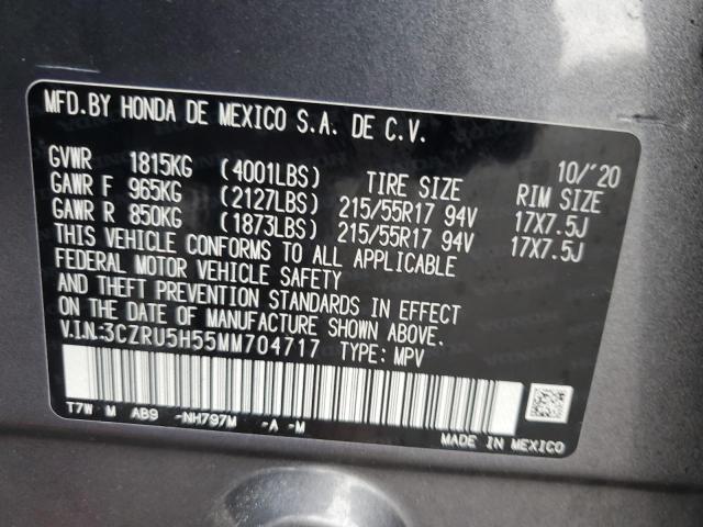 3CZRU5H55MM704717 - 2021 HONDA HR-V EX Boz foto 14