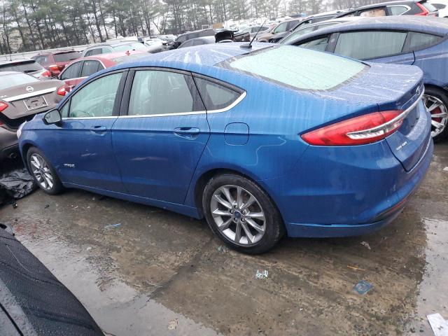 3FA6P0LU0HR381161 - 2017 FORD FUSION SE HYBRID BLUE photo 2