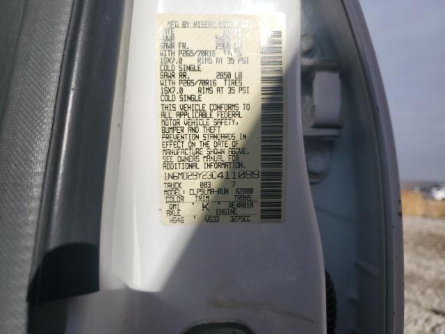 1N6MD29Y23C411099 - 2002 NISSAN FRONTIER CREW CAB SC WHITE photo 13