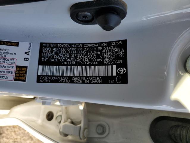 JTDBCMFE1SJ045844 - 2025 TOYOTA COROLLA LE 白色 照片 13