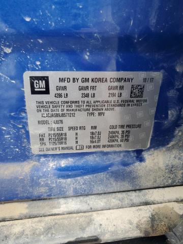 KL4CJASB9JB571212 - 2018 BUICK ENCORE PREFERRED BLUE photo 13