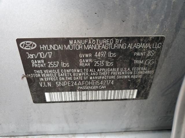 5NPE24AF0HH542174 - 2017 HYUNDAI SONATA SE BLUE photo 12