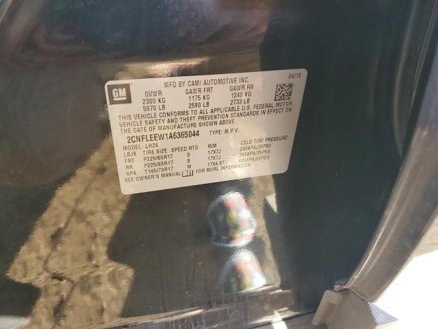 2CNFLEEW1A6365044 - 2010 CHEVROLET EQUINOX LT შავი ფოტო 13