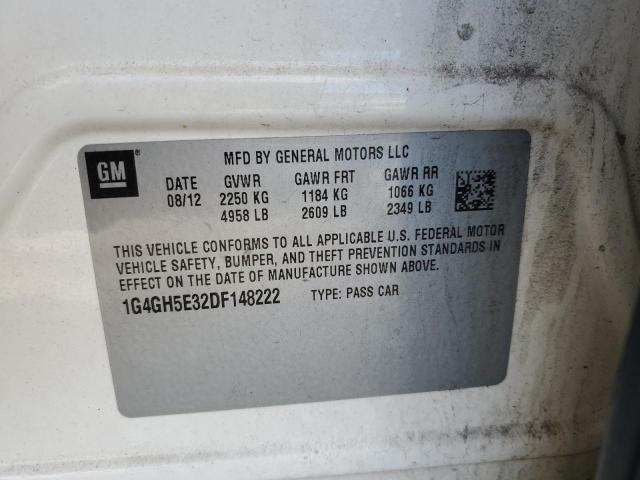 1G4GH5E32DF148222 - 2013 BUICK LACROSSE PREMIUM Blanc photo 12