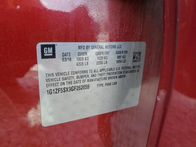 1G1ZF5SX9GF262659 - 2016 CHEVROLET MALIBU LT RED photo 12