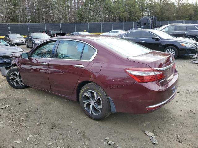 1HGCR2F31HA219511 - 2017 HONDA ACCORD LX BURGUNDY photo 2