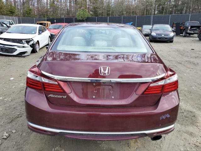 1HGCR2F31HA219511 - 2017 HONDA ACCORD LX BURGUNDY photo 6