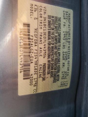 3N1BC13E07L443956 - 2007 NISSAN VERSA S SILVER photo 12