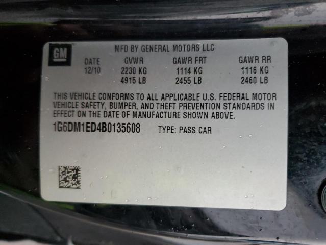 1G6DM1ED4B0135608 - 2011 CADILLAC CTS PERFORMANCE COLLECTION Чорний фото 12