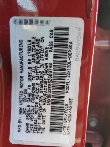 1NXBR32E56Z689748 - 2006 TOYOTA COROLLA CE RED photo 12
