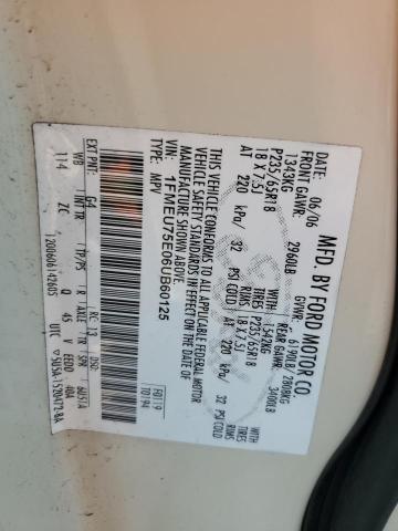 1FMEU75E06UB60125 - 2006 FORD EXPLORER LIMITED WHITE photo 13