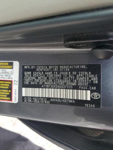 4T1BF3EK5AU027235 - 2010 TOYOTA CAMRY BASE GRAY photo 12