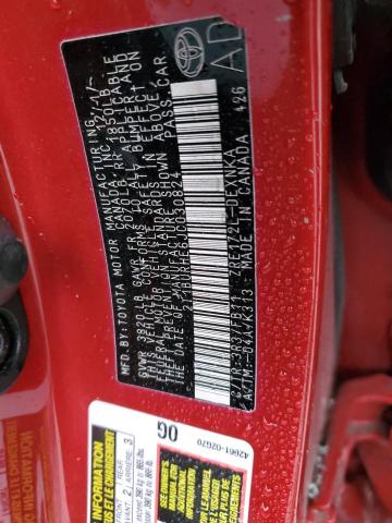 2T1BURHE6JC030824 - 2018 TOYOTA COROLLA L RED photo 13