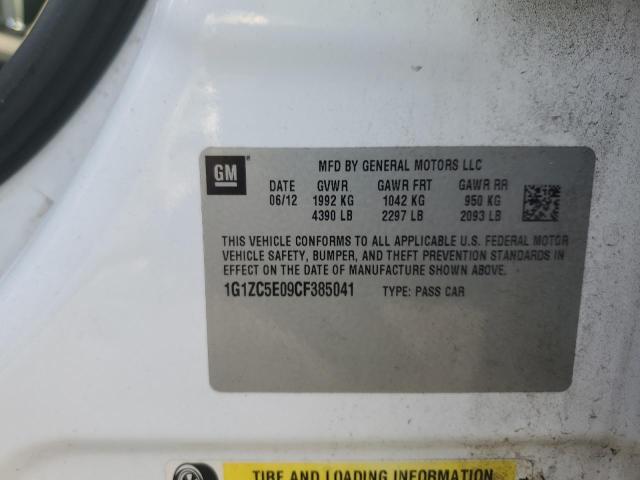 1G1ZC5E09CF385041 - 2012 CHEVROLET MALIBU 1LT WHITE photo 12