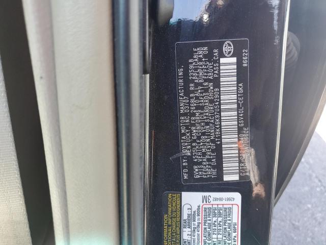 4T1BK46K97U542909 - 2007 TOYOTA CAMRY LE BLACK photo 12