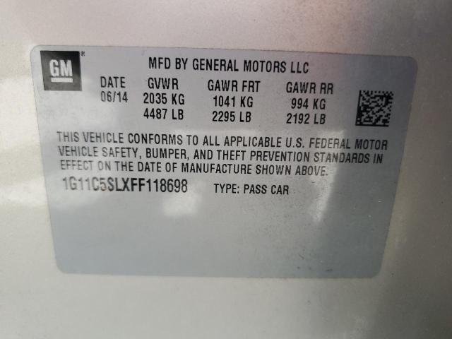 1G11C5SLXFF118698 - 2015 CHEVROLET MALIBU 1LT BEIGE photo 12