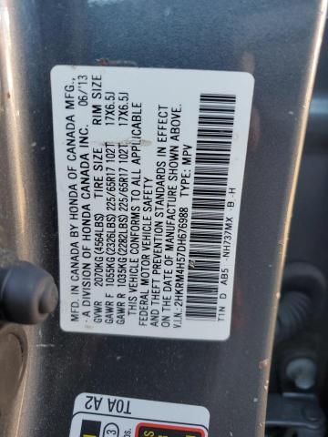 2HKRM4H57DH676988 - 2013 HONDA CR-V EX SILVER photo 12