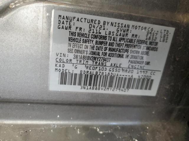 3N1AB8BV2MY279407 - 2021 NISSAN SENTRA S GRAY photo 12