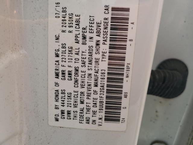 19UUB1F32GA016063 - 2016 ACURA TLX თეთრი ფოტო 12