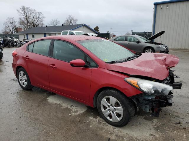 KNAFK4A61G5617237 - 2016 KIA FORTE LX RED photo 4