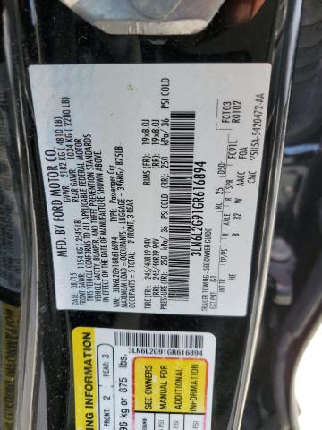 3LN6L2G91GR616894 - 2016 LINCOLN MKZ BLACK photo 12