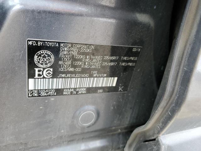 JTMRJREVXJD216042 - 2018 TOYOTA RAV4 HV LE GRAY photo 14