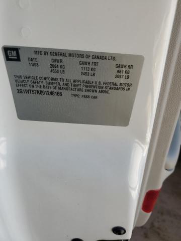 2G1WT57K091248166 - 2009 CHEVROLET IMPALA 1LT WHITE photo 12