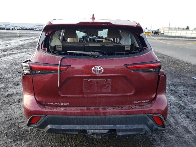 5TDHZRBH5LS011299 - 2020 TOYOTA HIGHLANDER XLE RED photo 6